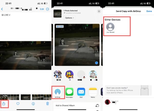 Airdrop iPhone sang iPhone