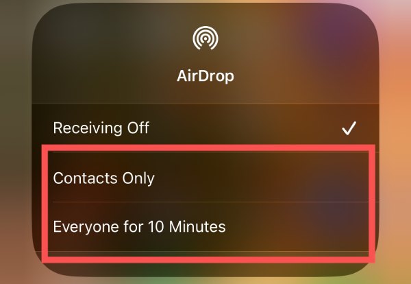 Cho phép Airdrop