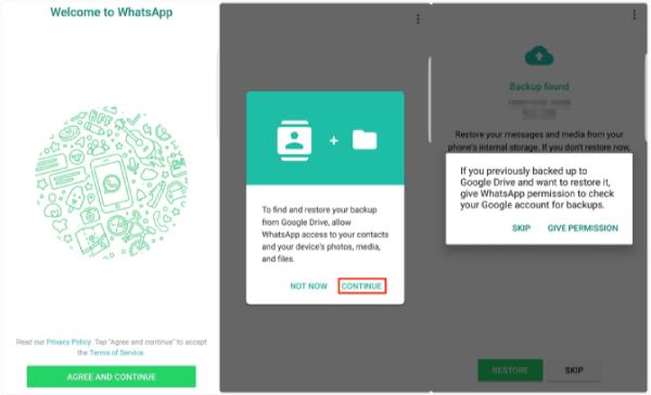 Les krypterte WhatsApp-meldinger Google