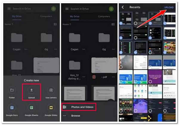 Lataa video Google Driveen