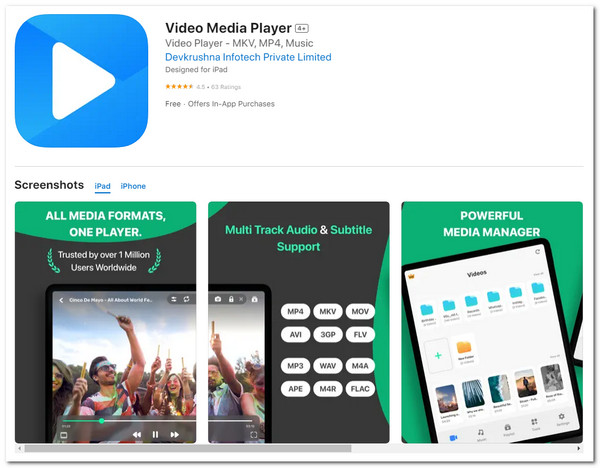 Video Media Playerin käyttöliittymä