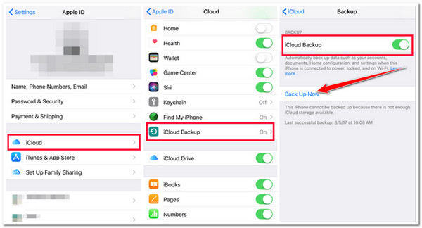 Sao lưu tin nhắn SMS iCloud