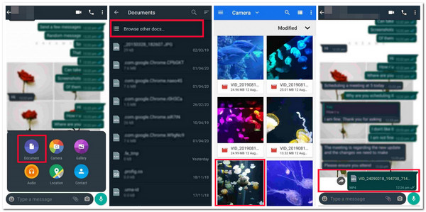 Lähetä video Whatsapp Android