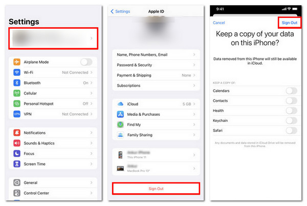 退出 Apple ID