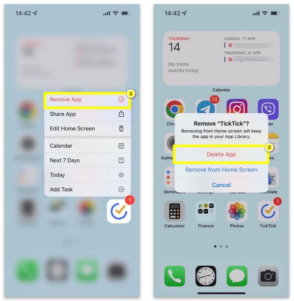 Avinstallera appen