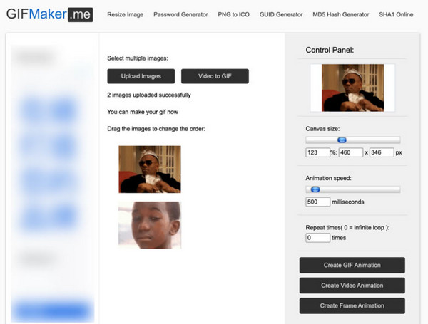 Gifmaker.me دمج الصور المتحركة