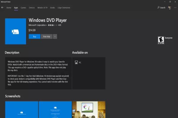 Windowsin DVD-soitin