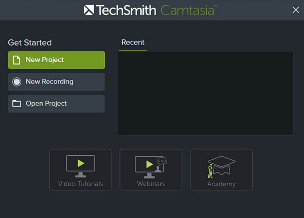 Interfaz de Camtasia