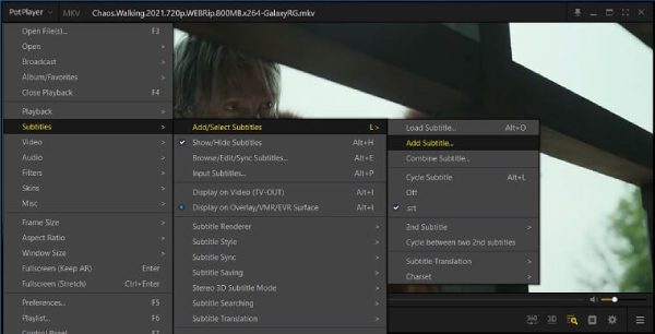 Přidat VTT do MP4 Potplayeru