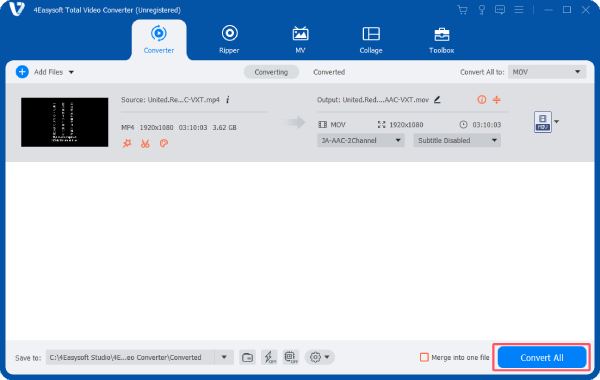 Convert MP4 to MOV 4easy