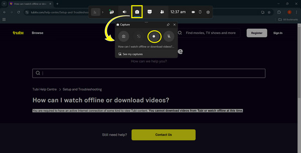Game Bar Record Movies on Tubi