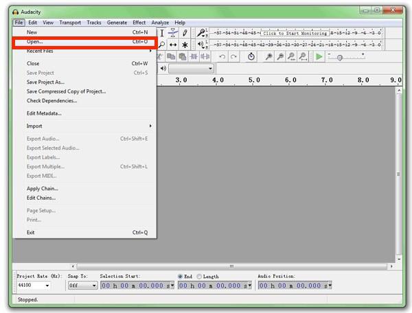 Import Audio File Audacity