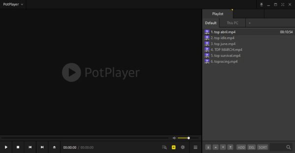 Rozhraní Potplayer