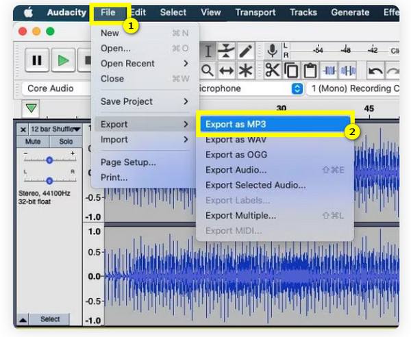 Audacity 导出录音