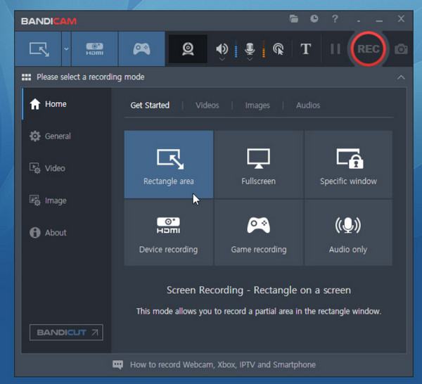Grabador de pantalla Bandicam Firefox
