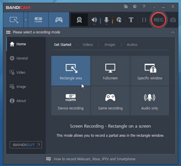 Grabador de pantalla Bandicam HP