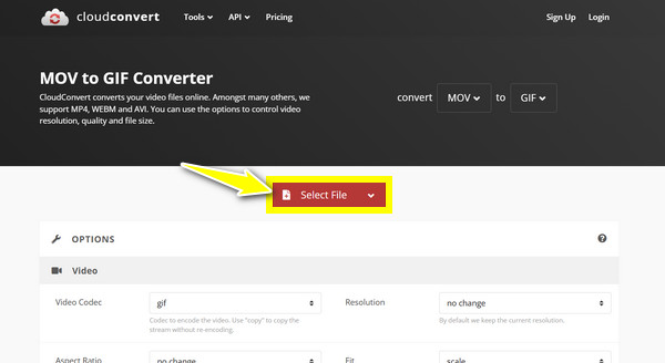 Cloudconvert Mov'u Gif'e Dönüştür