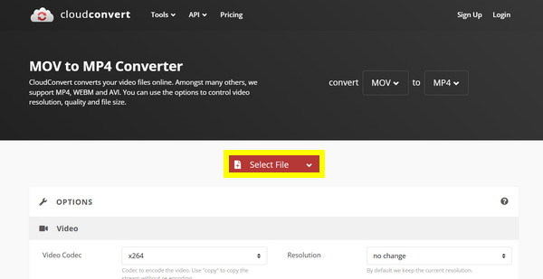 C0loudconvert Mov'u H264'e Dönüştür