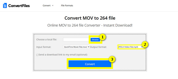 Convertfiles Mov'u H264'e Dönüştür