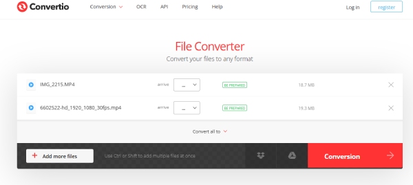 Convertio Dateien konvertieren