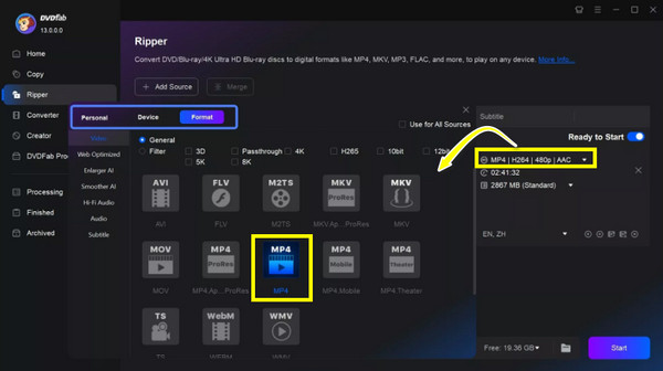 Dvdfab Select Format