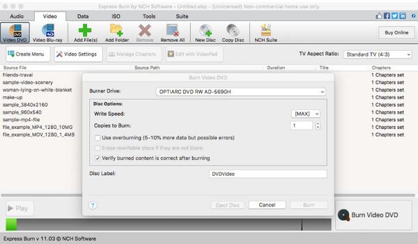 适用于 Mac 的 Express Burn DVD 刻录机