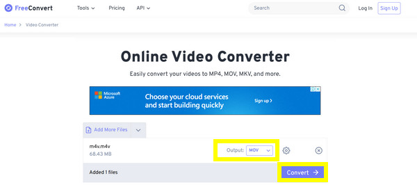 Freeconvert M4v'yi Mov'a Dönüştür