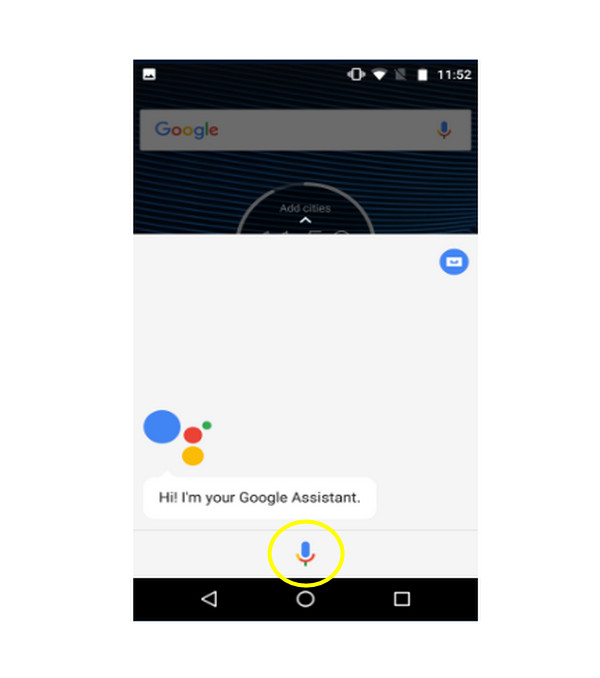Schermata dell'Assistente Google Motorola