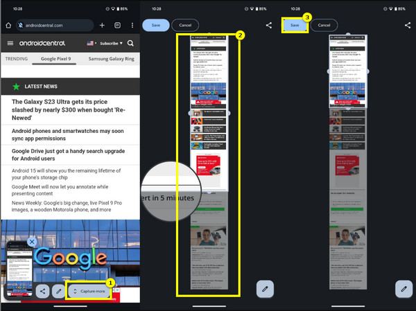 Google Pixel Scrolling Screenshot Android
