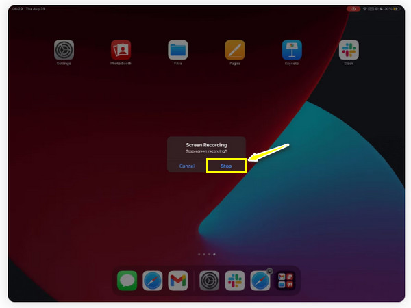 iPad Aufnahme stoppen