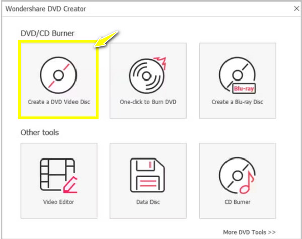 iSkysoft क्लिक करें एक डीवीडी वीडियो डिस्क बनाएँ