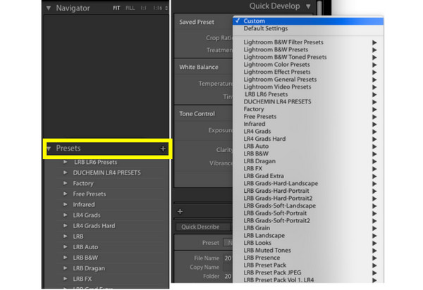Lightroom-Vorgaben anwenden