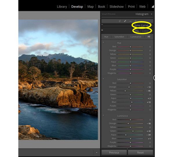 Lightroom-Farbkorrektur und Tonwertkurven