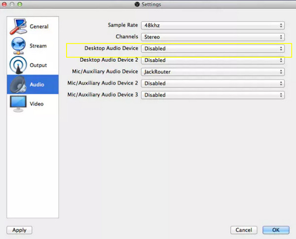 Abilita uscita audio su Mac