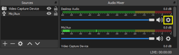 OBS Audio Mixer Section