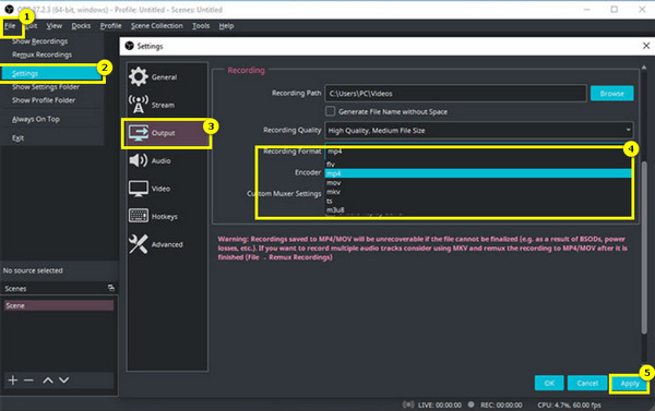 OBS Change Format