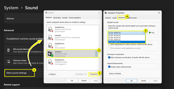 OBS Sound Settings In System