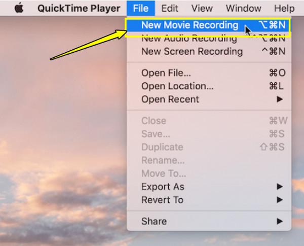 Quicktime Nieuwe Filmopname