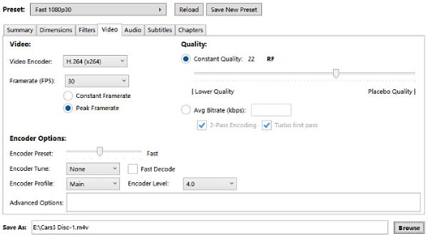 Copia Blu Ray su PC Handbrake
