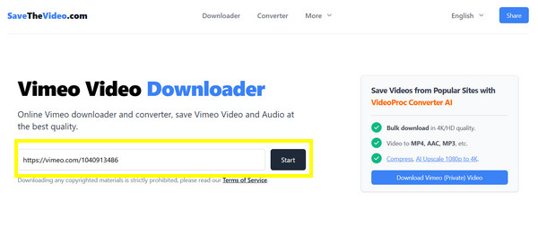 Save The Video Paste The Url