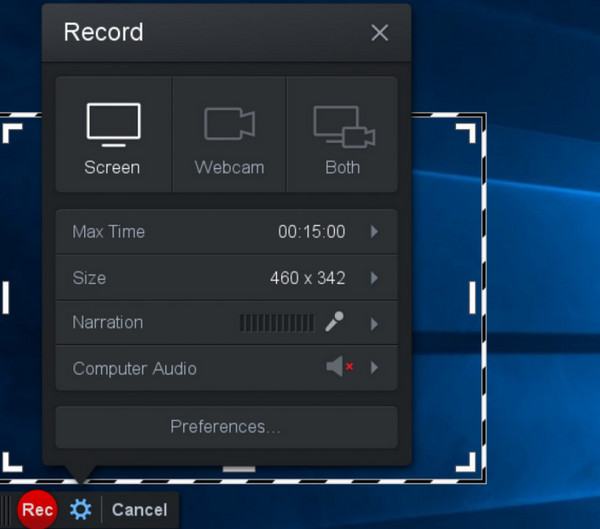 Grabador de pantalla Screencast O Matic Firefox