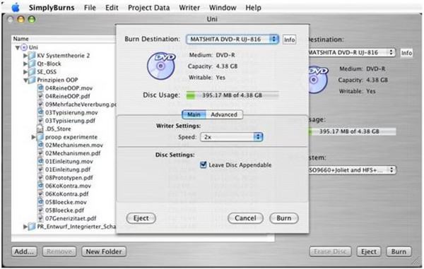 Simplyburns DVD 刻录机(适用于 Mac)