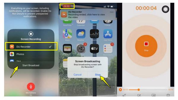 Gebruik Du Screen Recorder op iPhone