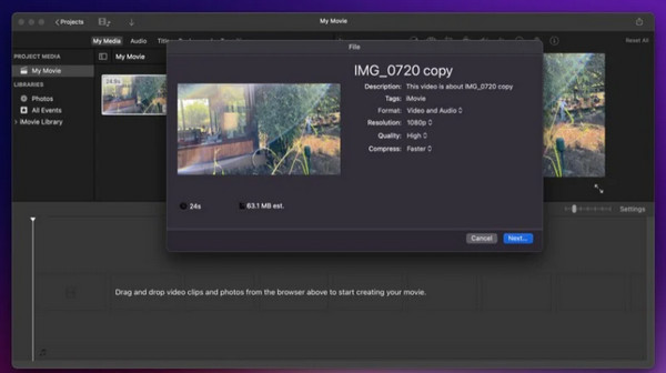 Videokompressor iMovie