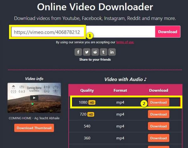 Vimeo 下载器将 Vimeo 转换为 MP4