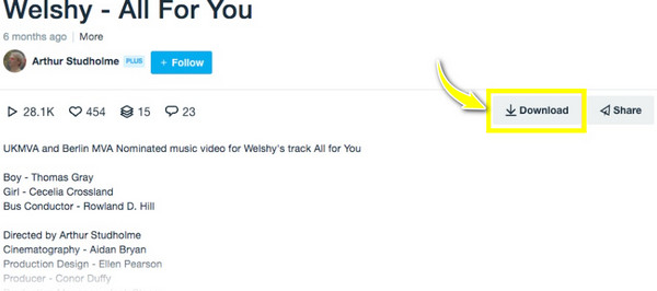 Vimeo 查找下载按钮