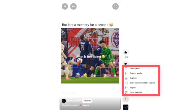 Youtube Shorts İndirme Yok