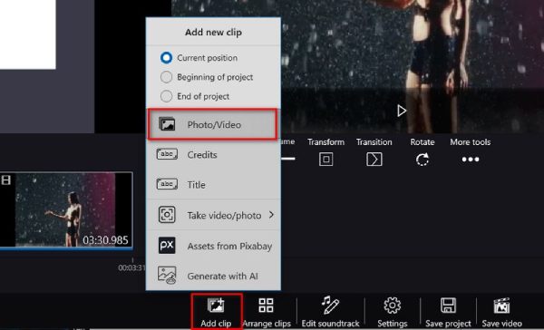 Adicionar novo clipe
