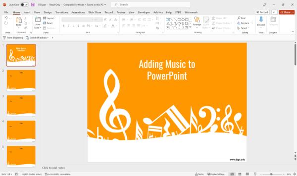 إضافة أغنية PPT