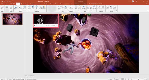 إضافة أغنية إلى PPT